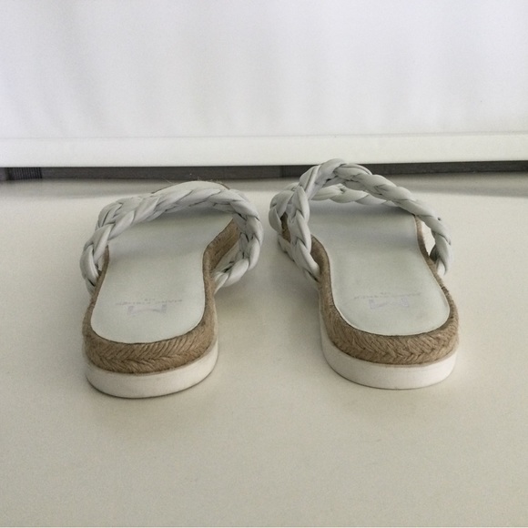 Marc Fisher LTD Jaimee Espadrille Slide Sandal In White Leather Size 7 M - Picture 2 of 11